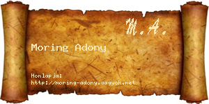 Moring Adony névjegykártya